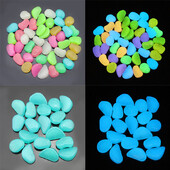 30db Világító kövek 2,5 cm Sötétben ragyogó kavicsok Akvárium Táj kültéri Dekor Kert Dekoráció Kavics