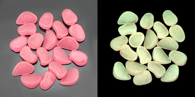 30db Világító kövek 2,5 cm Sötétben ragyogó kavicsok Akvárium Táj kültéri Dekor Kert Dekoráció Kavics