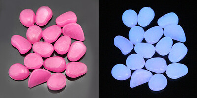 30db Világító kövek 2,5 cm Sötétben ragyogó kavicsok Akvárium Táj kültéri Dekor Kert Dekoráció Kavics