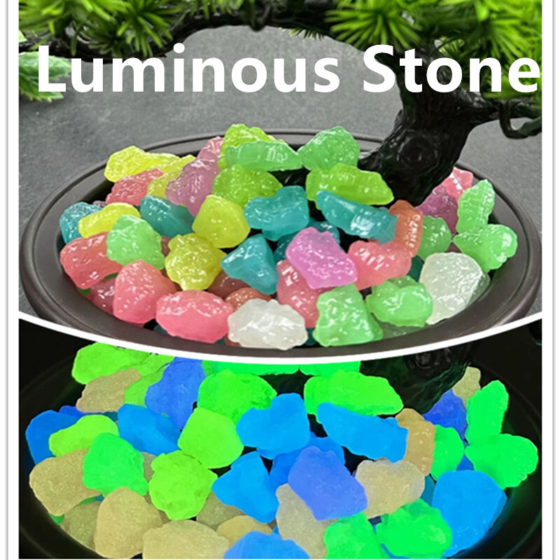 50db világító szimulált fluoreszkáló sziklakert dekorációs kavics sétányhoz, növényekhez és palackdíszekhez