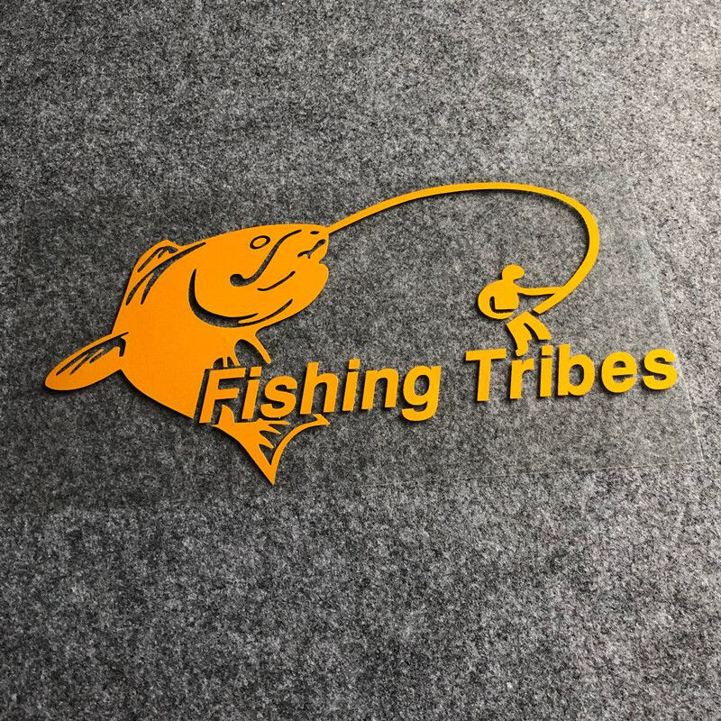 Horgászat horgászládával horgász horgász Törzs Angol autódísz matricák Személyiség kreatív fényvisszaverő vízálló autó sti