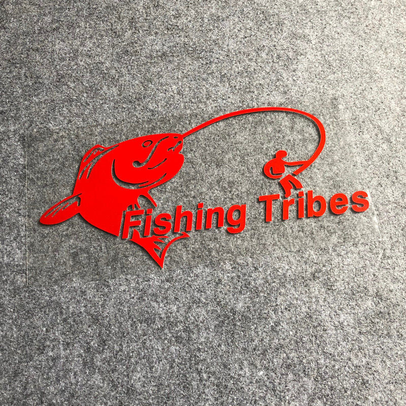 Horgászat horgászládával horgász horgász Törzs Angol autódísz matricák Személyiség kreatív fényvisszaverő vízálló autó sti