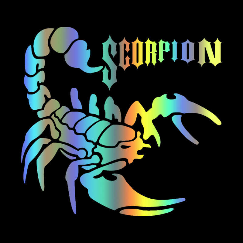 CS-1311#15*14,2cm Scorpion vicces vízálló autómatrica vinil matrica fehér/fekete autós autómatricák stílusához