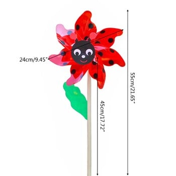 Ξύλινη μέλισσα σκαθάρι Ανεμόμυλος Wind Spinner Pinwheels Σπίτι Κήπος Διακόσμηση αυλής Παιδικά παιχνίδια E7CB