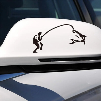 Visszapillantó tükör Visszapillantó tükör Autómatricák Személyre szabott kreatív autómatricák Horgász horgászat fényvisszaverő huzat karcok dekoráció