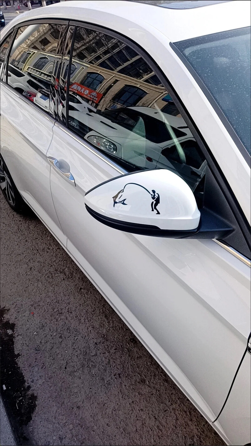 Visszapillantó tükör Visszapillantó tükör Autómatricák Személyre szabott kreatív autómatricák Horgász horgászat fényvisszaverő huzat karcok dekoráció