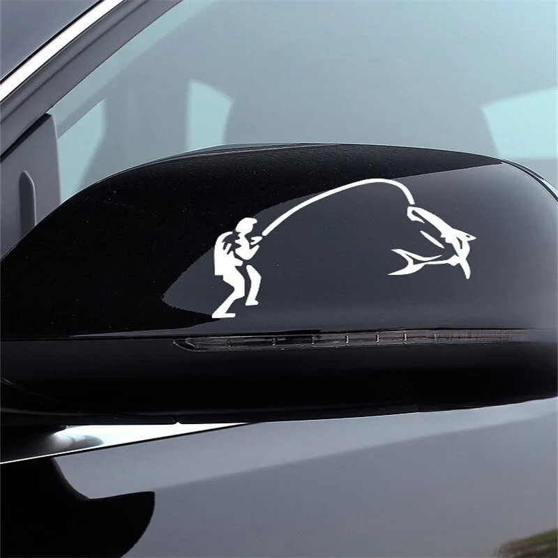 Visszapillantó tükör Visszapillantó tükör Autómatricák Személyre szabott kreatív autómatricák Horgász horgászat fényvisszaverő huzat karcok dekoráció