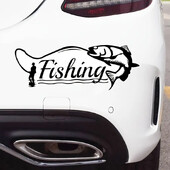 Vicces Fishing Hunter Decor autómodell matrica autó ablak lökhárító kontúr matrica