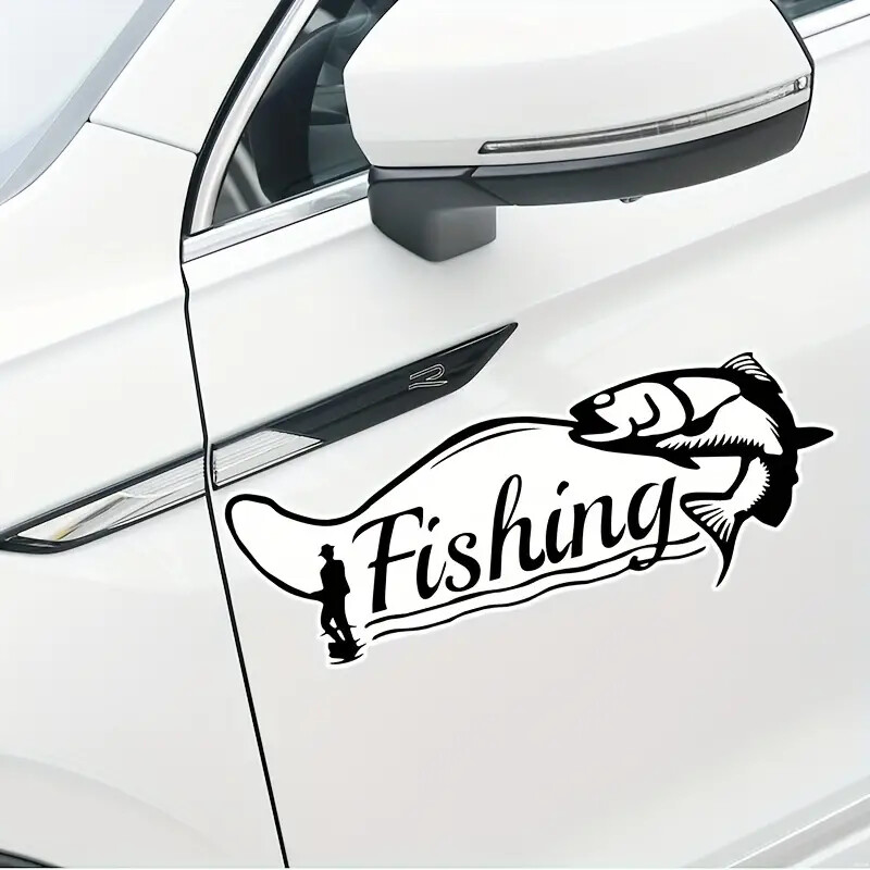 Vicces Fishing Hunter Decor autómodell matrica autó ablak lökhárító kontúr matrica