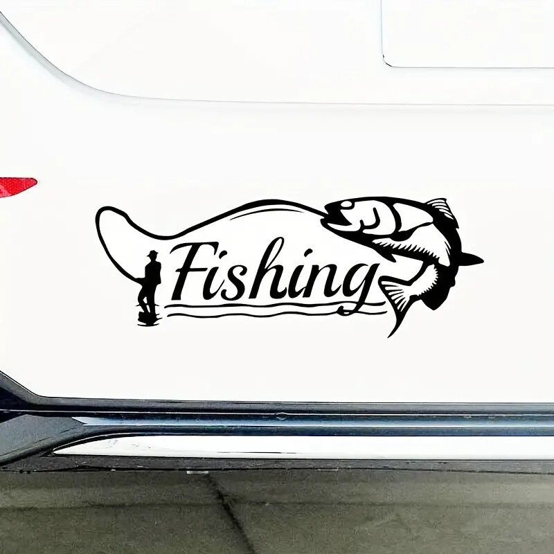 Vicces Fishing Hunter Decor autómodell matrica autó ablak lökhárító kontúr matrica