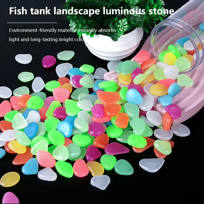 50db Mesterséges Színes Éjjeli Világító Kő Halastál tereprendezés Lakásdekoráció Tájrendezés Lumineszcens Kis Kő