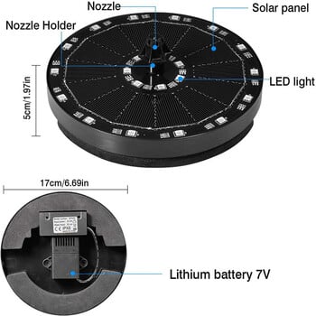 Πλωτό ηλιακό σιντριβάνι Πολύχρωμο σιντριβάνι κήπου με φως led Bird Bath Solar Panel Powered Solar Water Pump Διακόσμηση κήπου