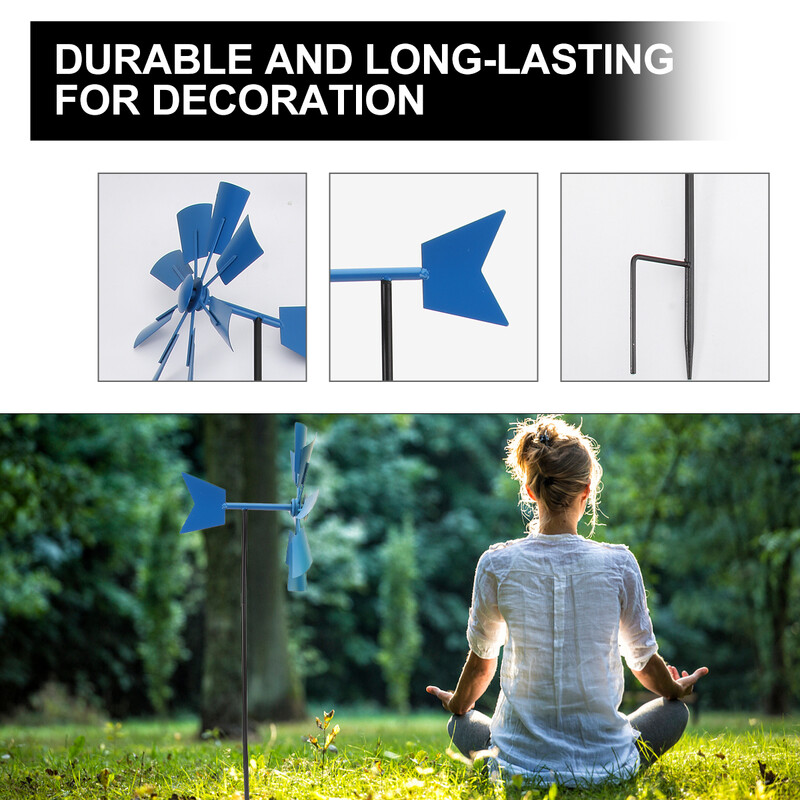 Besisukantis vėjo malūnas lauko papuošalai Stilingas suktukas Skulptūrų kiemas Geležinis vaiko dekoravimas