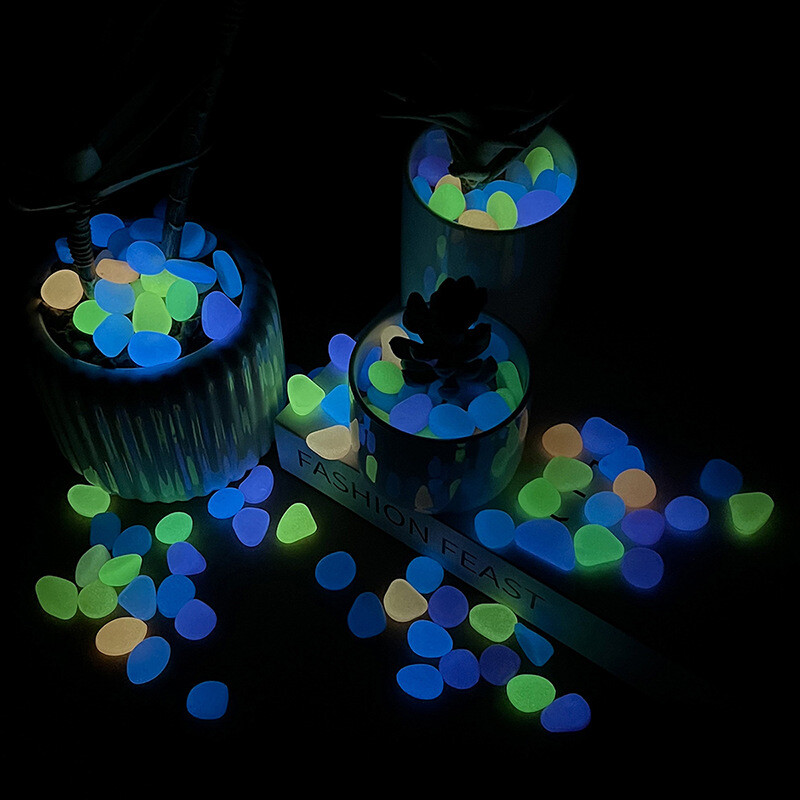 100db Kerti dekor világító kövek világítanak a sötétben kertben kavicsok világítanak sziklák kültéri akvárium dekoráció akvárium kiegészítők