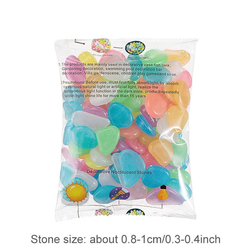 100db Kerti dekor világító kövek világítanak a sötétben kertben kavicsok világítanak sziklák kültéri akvárium dekoráció akvárium kiegészítők