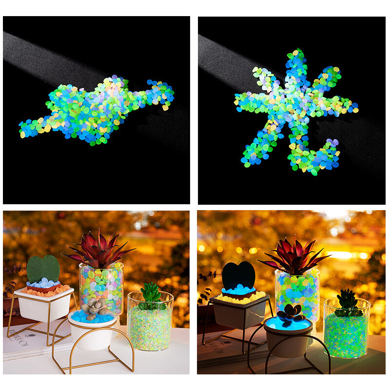 100db Kerti dekor világító kövek világítanak a sötétben kertben kavicsok világítanak sziklák kültéri akvárium dekoráció akvárium kiegészítők