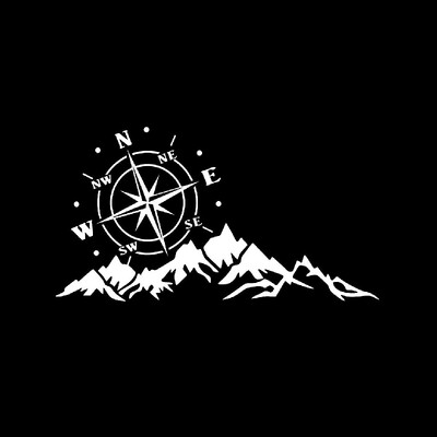 Kalni, Kompasa Navigācija Izgriezta vinila uzlīme Automašīnas Ūdensnecaurlaidīga Auto Dekori Auto Virsbūves Bufera Aizmugurējā Logā #S51868