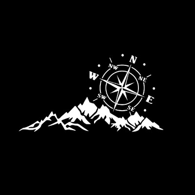 Kalni, Kompasa Navigācija Izgriezta vinila uzlīme Automašīnas Ūdensnecaurlaidīga Auto Dekori Auto Virsbūves Bufera Aizmugurējā Logā #S51868
