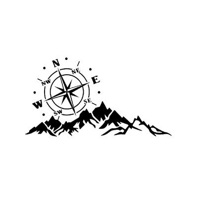 Kalni, Kompasa Navigācija Izgriezta vinila uzlīme Automašīnas Ūdensnecaurlaidīga Auto Dekori Auto Virsbūves Bufera Aizmugurējā Logā #S51868