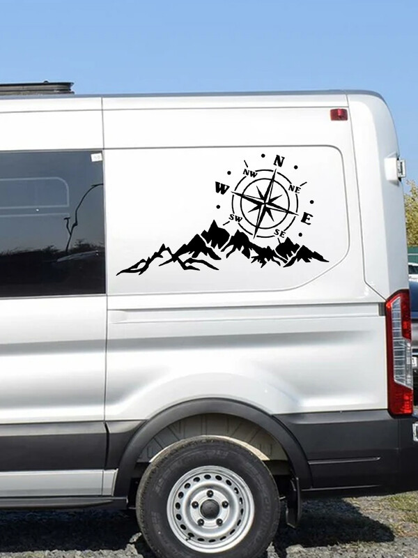 Kalni, Kompasa Navigācija Izgriezta vinila uzlīme Automašīnas Ūdensnecaurlaidīga Auto Dekori Auto Virsbūves Bufera Aizmugurējā Logā #S51868