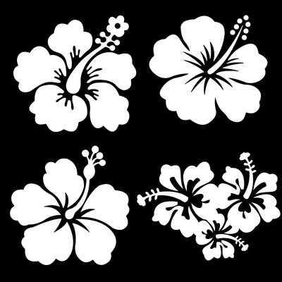 S52508# Hibiszkusz virágmatrica 4 csomag Mama Bear Arrow autómatrica Vízálló vinil matrica autós kiegészítők