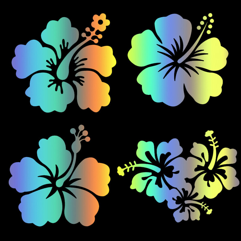 S52508# Hibiszkusz virágmatrica 4 csomag Mama Bear Arrow autómatrica Vízálló vinil matrica autós kiegészítők