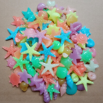 10/30/50 gab Krāsaini, gaiši jūraszvaigznes gliemežvāku formas kvēlojoši akmeņi, dekoratīvi dārza akvārijam zivju tvertnes baseina ainavai