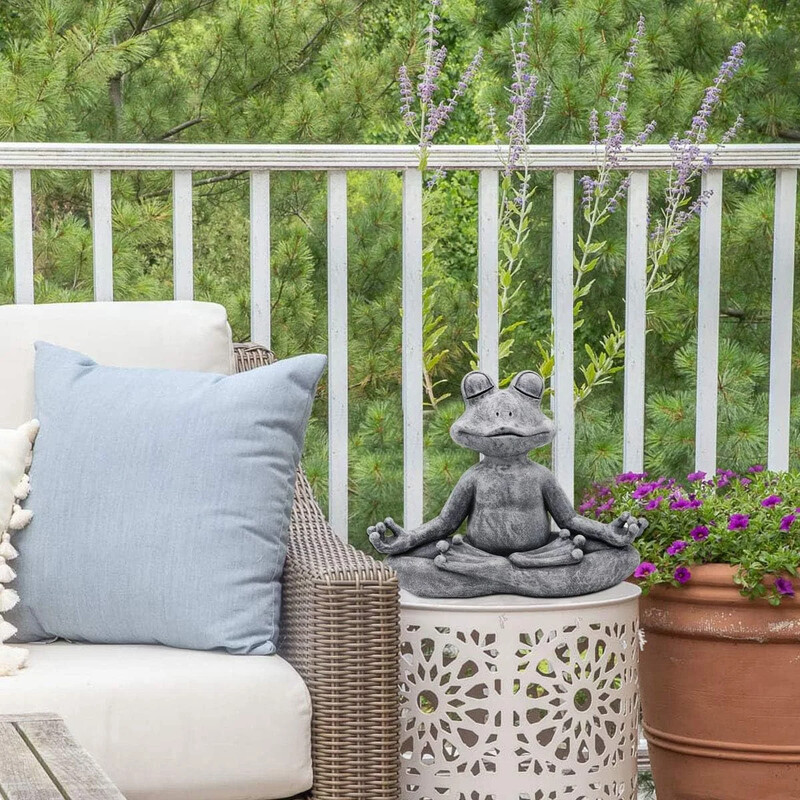 Jogas poza Meditācija Suns Kaķis Vardes statuja Rotājumi Ūdensnecaurlaidīga lūgšana Zen buldogs Skulptūra Amatniecība Dārza dekorēšana Figūriņa