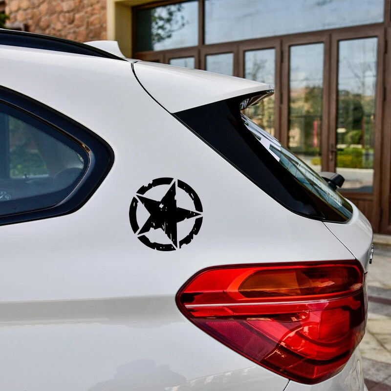 12 x 12 cm-es, gyönyörű és szép autómatricák 3 színű csillaggrafikus motorkerékpár-matricák Vinyl autóstílusú