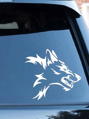 LYKX Fashion Beast Wolf Head Decals Състезателна кола Стилни стикери за каросерия на автомобила Капак Винилова стикер