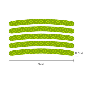 20 бр. Светлоотразителен стикер за главината на колелото на автомобила Светлоотразителни ленти за джанти на автомобила за нощно шофиране Стикер за колело на мотоциклет