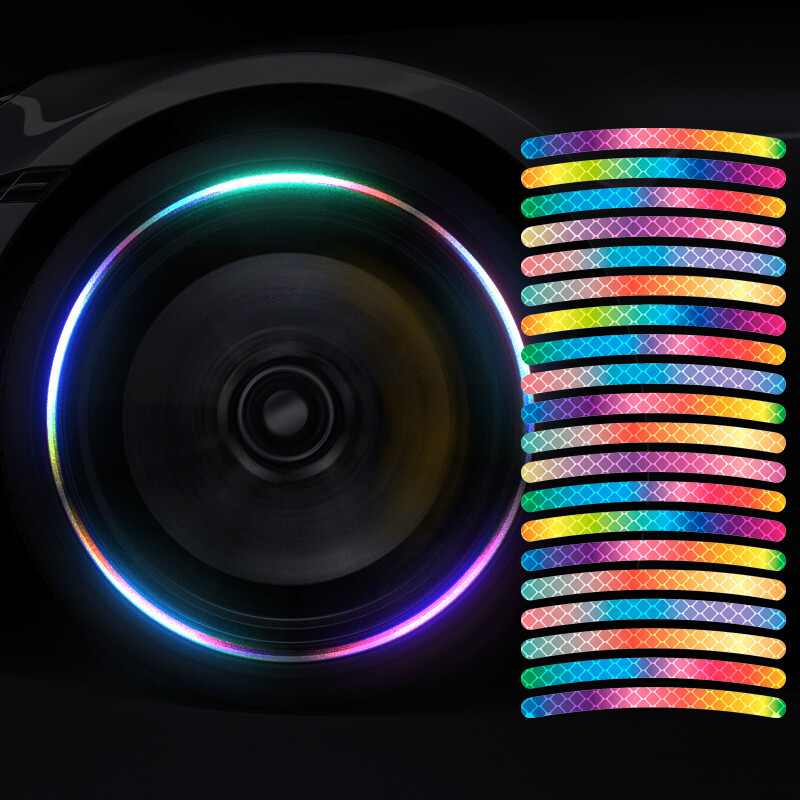 20db autókerékagy fényvisszaverő matrica gumiabroncs felni fényvisszaverő csíkok éjszakai vezetéshez autós kerékpár motorkerékpár kerék matrica