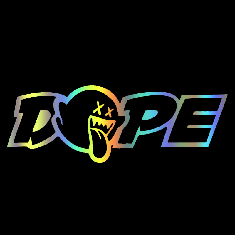 31809# 20x7 CM pašlīmējoša vinila uzlīme Dope Ghost automašīnu uzlīmēm, ūdensizturīgiem auto dekoriem uz bufera aizmugurējā loga klēpjdatora