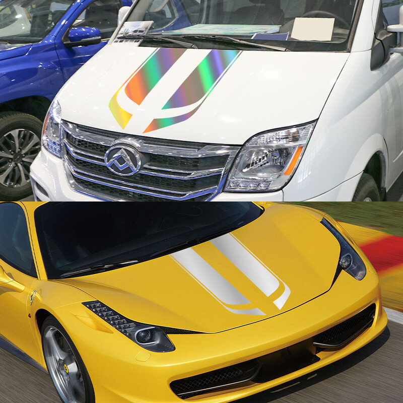 Autóháztető matricák Stílusos csíkos vinil grafikai matricák Audi BMW Honda Nissan Kia Fiat VW Ford Auto Tuning tartozékokhoz