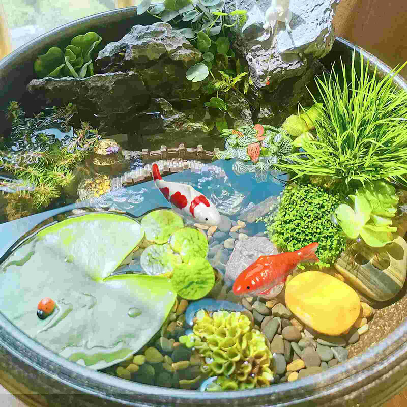 2 db Fürdőkádas haldíszek Akváriumi díszek Aranyhal akvárium Kerti békajáték dekoratív figura