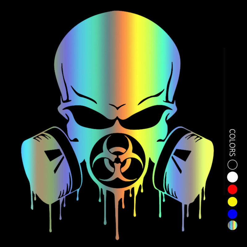 CS31192# Vágott vinil matrica koponya a légzőkészülékben Autómatrica Vízálló autódíszek az autó karosszéria lökhárítójának hátsó ablakán