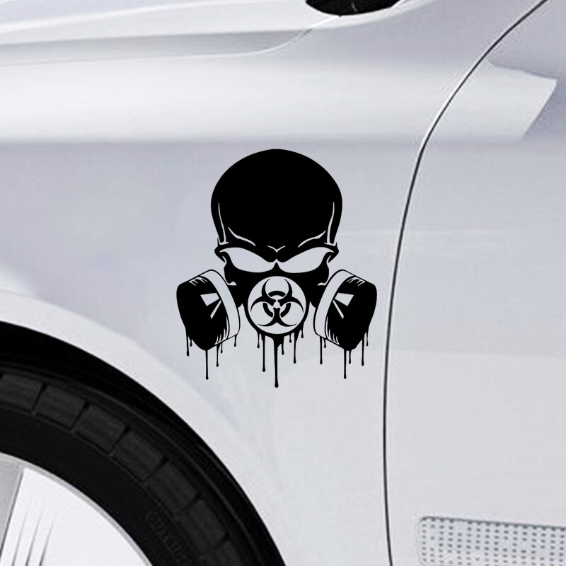 CS31192# Vágott vinil matrica koponya a légzőkészülékben Autómatrica Vízálló autódíszek az autó karosszéria lökhárítójának hátsó ablakán