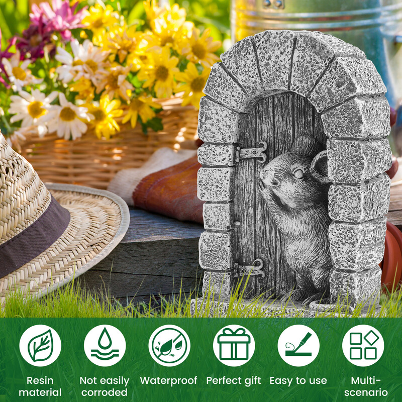 Kerti egér szobrok dekoráció gyanta dinoszaurusz hegymászó ablak udvar időjárásálló szobor kreatív aranyos dísz a szabadban