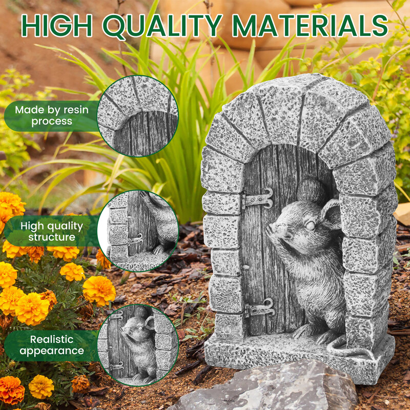 Kerti egér szobrok dekoráció gyanta dinoszaurusz hegymászó ablak udvar időjárásálló szobor kreatív aranyos dísz a szabadban