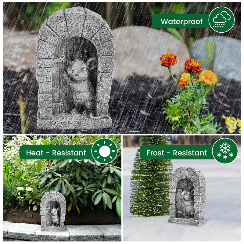 Kerti egér szobrok dekoráció gyanta dinoszaurusz hegymászó ablak udvar időjárásálló szobor kreatív aranyos dísz a szabadban