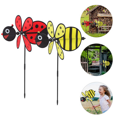 2 vnt. gyvūnų vėjo malūnėlis, vaikiški audiniai, žaislai Populiarus žaislas Kūrybinis bičių plastikinis žaislas vaikams Rafinuotas amatas