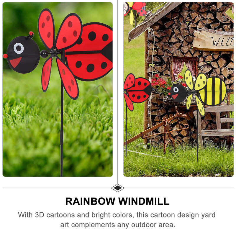 2 vnt. gyvūnų vėjo malūnėlis, vaikiški audiniai, žaislai Populiarus žaislas Kūrybinis bičių plastikinis žaislas vaikams Rafinuotas amatas