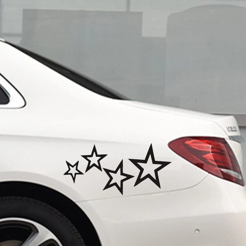 12CMX24CM csillagok autómatrica vinil autómatrica vízálló matricák teherautó lökhárítóján hátsó ablak nélkül háttér