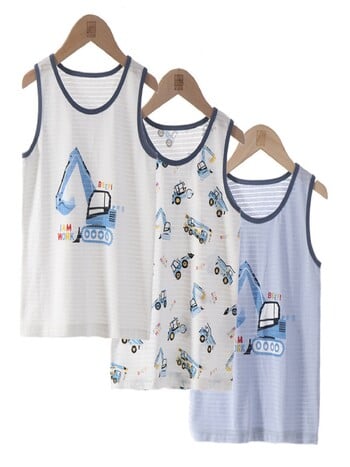 Boy Top Tanks Cartoon Dino Truck Anime Prints Βαμβακερά εσώρουχα Παιδικά εσώρουχα Βαμβακερά φανελάκια Μέγεθος 3-12T Καλοκαιρινό σπίτι