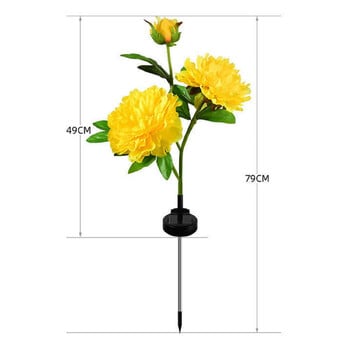 Solar Peony Flower Lights Σπίτι LED Διακόσμηση Φωτιστικό τοπίου Αδιάβροχο εξωτερικό για την αυλή Κήπος Βεράντα γκαζόν Backyard Decor Lighti