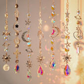 Piekaramie vēja zvani kristāla saules ķērējs dārza piekarināms kulons āra mājas rotājums Mēness ķērējs kulons vēja mūzikas zvans