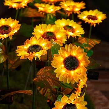 Sunflowers LED ηλιακό φως Εξωτερική αδιάβροχη οικιακή λάμπα λουλουδιών αυλή μονοπάτι διακόσμηση κήπου Φωτιστικό γκαζόν Φωτισμός τοπίου