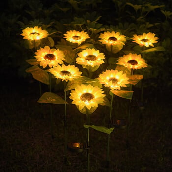 Sunflowers LED ηλιακό φως Εξωτερική αδιάβροχη οικιακή λάμπα λουλουδιών αυλή μονοπάτι διακόσμηση κήπου Φωτιστικό γκαζόν Φωτισμός τοπίου