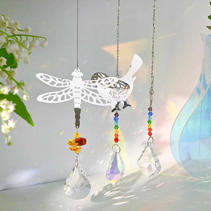 Kristalna zvona za vjetar Duga Hvatač sunca Vanjska zvona za vjetar Kućni vrt Viseći ukrasi Ukrasi zidnog dvorišta Zvona za glazbu vjetra