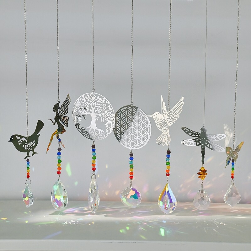 Kristalna zvona za vjetar Duga Hvatač sunca Vanjska zvona za vjetar Kućni vrt Viseći ukrasi Ukrasi zidnog dvorišta Zvona za glazbu vjetra